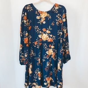 Old navy blue navy floral dress
